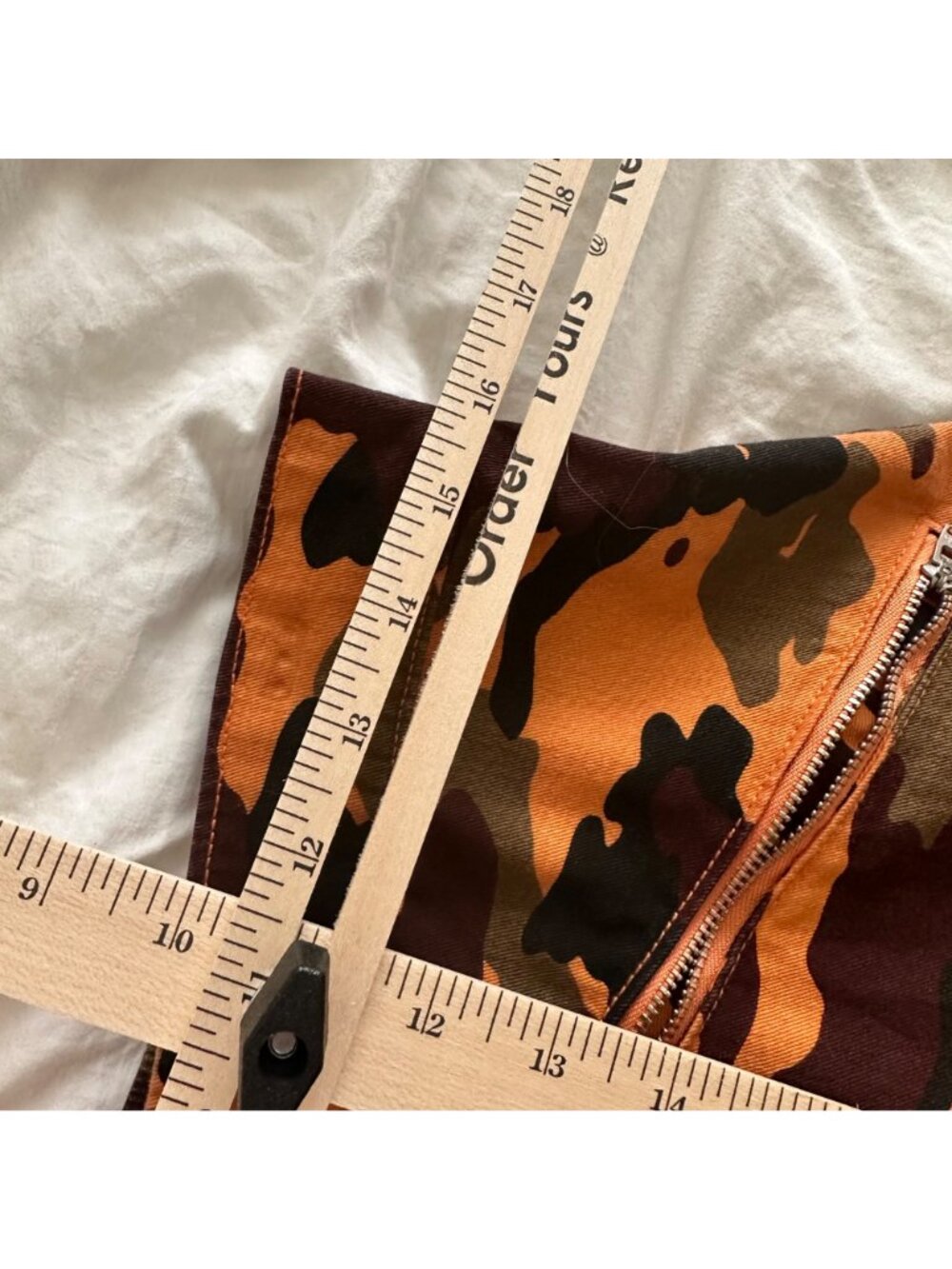 Camo Cargo Jogger Pants Orange Brown Camouflage Utility Streetwear Size XL Retro - Picture 7 of 10
